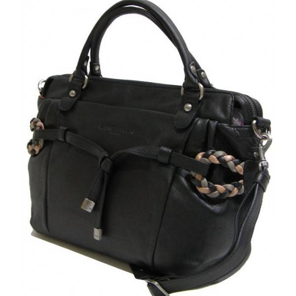 Sac à main femme de marque Lancaster cuir noir 572-16 Sac à main femme de marque Lancaster cuir noir 572-16