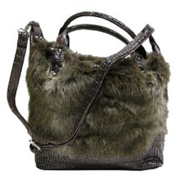 Sac à main femme fantaisie façon poil doux marron Sac à main femme fantaisie façon poil doux marron