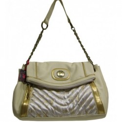 Sac porté épaule Playboy à rabat beige et doré P7623  PLAYBOY - 1