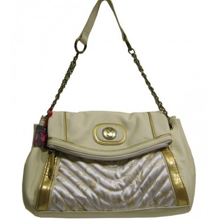 Sac porté épaule Playboy à rabat beige et doré P7623  PLAYBOY - 1