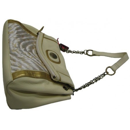 Sac porté épaule Playboy à rabat beige et doré P7623  PLAYBOY - 3