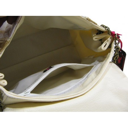 Sac porté épaule Playboy à rabat beige et doré P7623  PLAYBOY - 4
