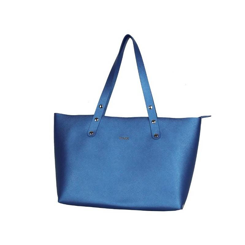 Sac cabas Texier fabrication France Studbags 26109 bleu TEXIER - 1