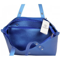 Sac cabas Texier fabrication France Studbags 26109 bleu TEXIER - 4