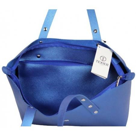 Sac cabas Texier fabrication France Studbags 26109 bleu TEXIER - 4