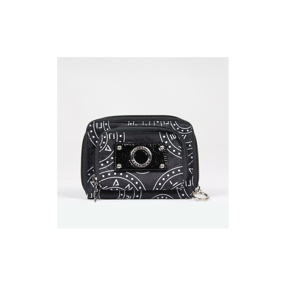 Porte monnaie à zip toile bicolore motif gros rond Lancaster 102-01 LANCASTER - 1