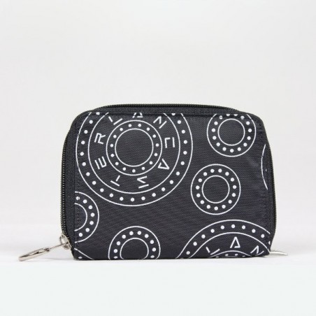 Porte monnaie à zip toile bicolore motif gros rond Lancaster 102-01 LANCASTER - 3