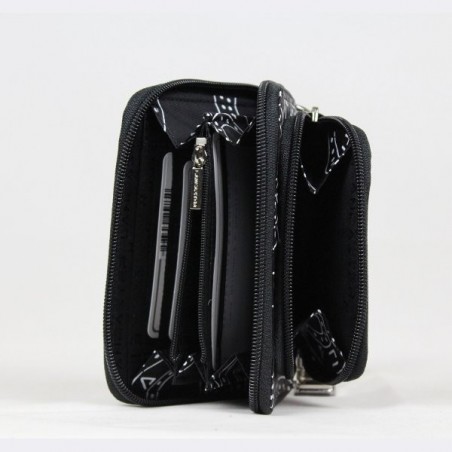 Porte monnaie à zip toile bi colore imprimé de gros rond Lancaster 102-01 LANCASTER - 2