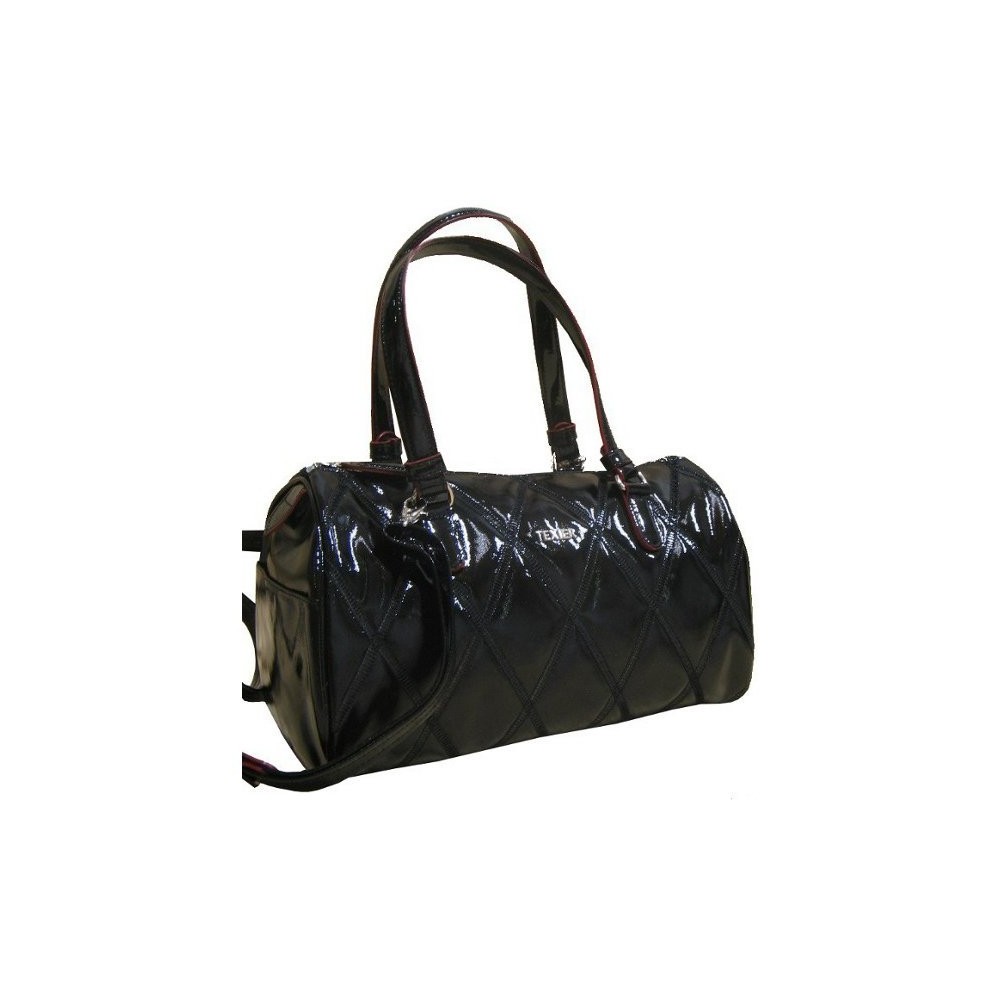 Sac à main bowling vernis noir de marque Texier France 23615 Ophélie TEXIER - 1