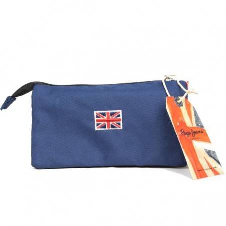 Trousse Pepe Jeans logo Anglais bleu marine double Pepe Jeans - 3