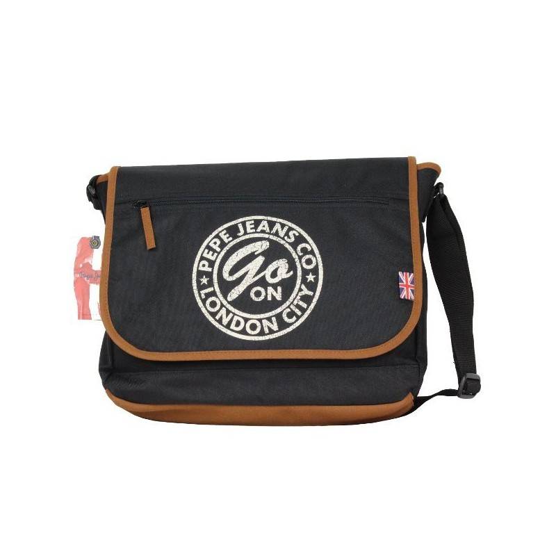 Gibecière à rabat noir et marron Pepe Jeans 6131751 Pepe Jeans - 1 Gibecière à rabat noir et marron Pepe Jeans 6131751 Pepe Jeans - 1