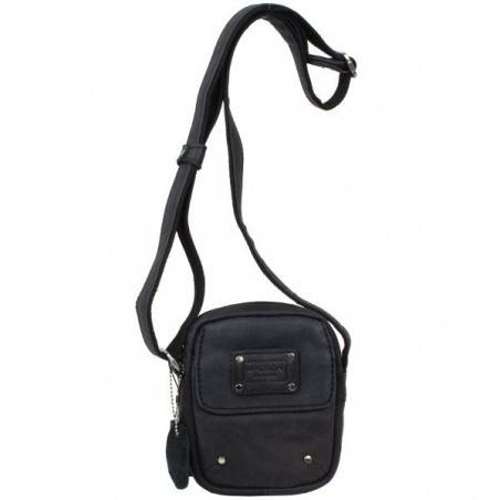 Pochette cuir d'aspect vieilli Wylson noir W8144-6  WYLSON - 1