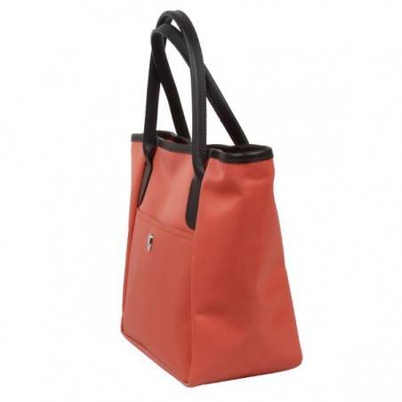 Sac à main Lancaster microfibre et cuir fabriquer en France 401-01 pêche biscuit LANCASTER - 3