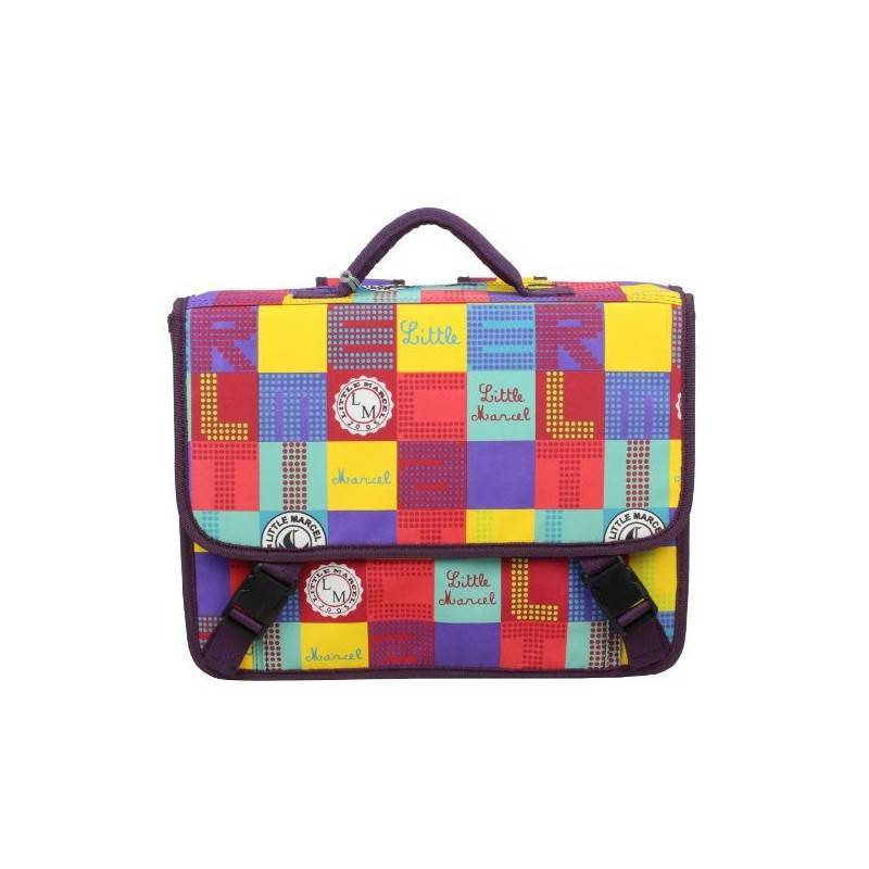 Cartable Little Marcel damier multicolore PATCH LITTLE MARCEL - 1 Cartable Little Marcel damier multicolore PATCH LITTLE MARCEL - 1