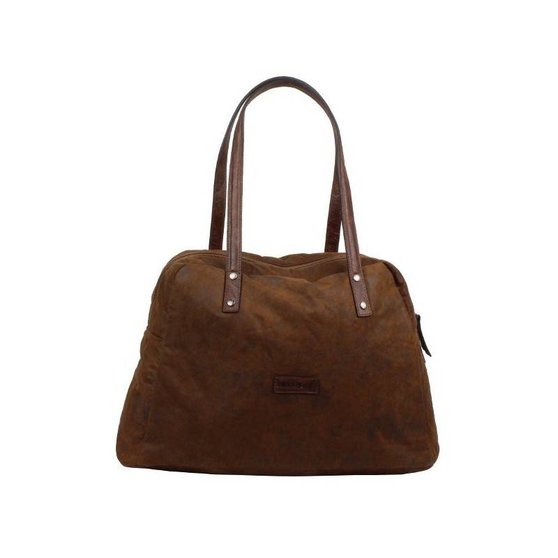 Sac cabas demi rond marron Patrick Blanc 101040 PATRICK BLANC - 1