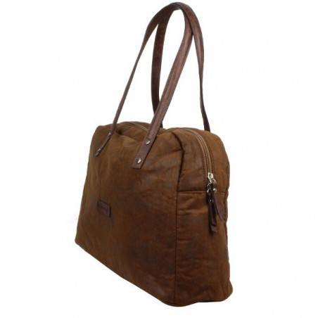 Sac cabas demi rond marron Patrick Blanc 101040 PATRICK BLANC - 3