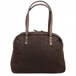 Sac cabas demi rond marron Patrick Blanc 101040 PATRICK BLANC - 8