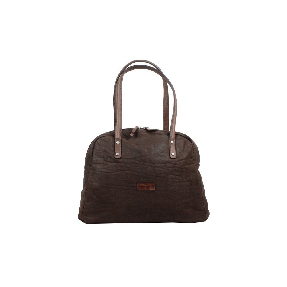 Sac cabas demi rond marron Patrick Blanc 101040 PATRICK BLANC - 5