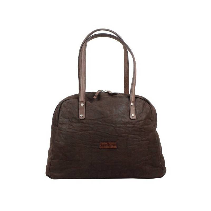 Sac cabas demi rond marron Patrick Blanc 101040 PATRICK BLANC - 5