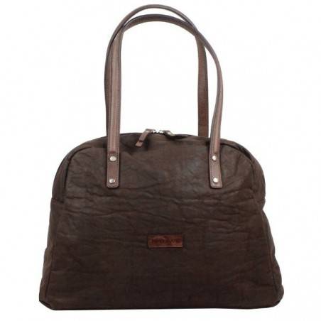 Sac cabas demi rond marron Patrick Blanc 101040 PATRICK BLANC - 5