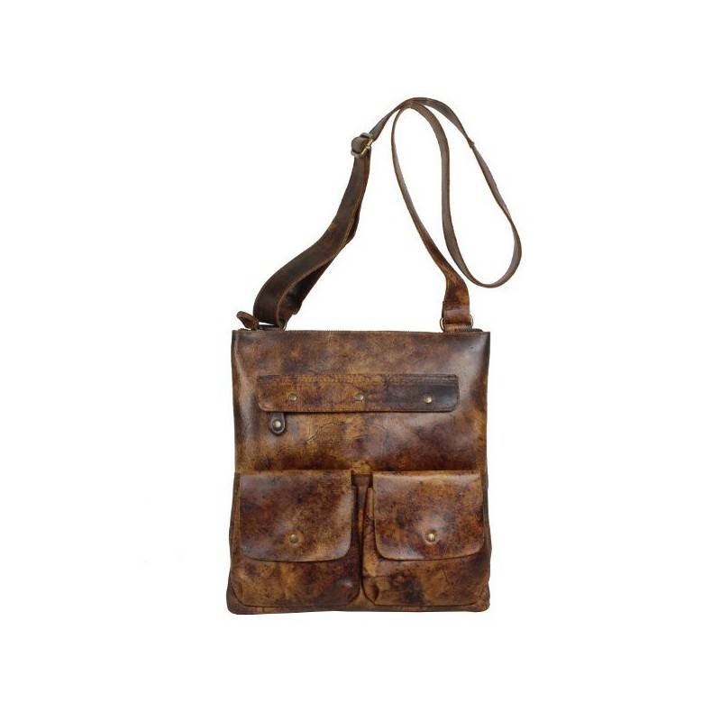 Sac bandoulière fermeture cuir vieillie Bruno Rossi S2 Bruno Rossi - 1 Sac bandoulière fermeture cuir vieillie Bruno Rossi S2 Bruno Rossi - 1