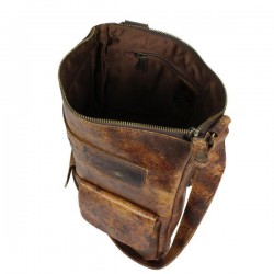 Sac bandoulière fermeture cuir vieillie Bruno Rossi S2 Bruno Rossi - 3