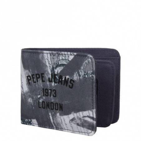 Petit portefeuille monnaie toile Pepe Jeans drapeau Anglais gris 6088251 Pepe Jeans - 1