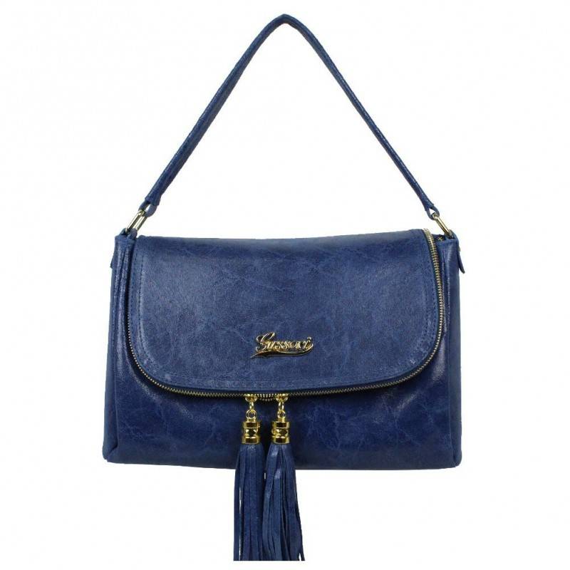 Sac épaule en cuir + bandoulière avec pompons GUS6803 A DÉCOUVRIR ! - 1 Sac épaule en cuir + bandoulière avec pompons GUS6803 A DÉCOUVRIR ! - 1