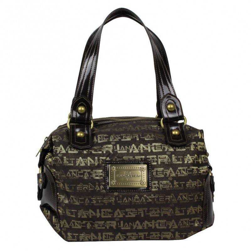 Sac épaule femme bowling marron écriture dorée Lancaster 508-194 LANCASTER - 1 Sac épaule femme bowling marron écriture dorée Lancaster 508-194 LANCASTER - 1