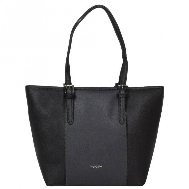 Sac porté épaule trapèze cuir saffiano Fuchsia F9571-4 FUCHSIA - 1 Sac porté épaule trapèze cuir saffiano Fuchsia F9571-4 FUCHSIA - 1