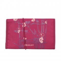 Trousse Delsey toile aménagé 0344174 09 fleurs japonaises plumier plat  DELSEY - 2