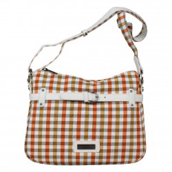 Sac bandoulière Patrick Blanc damier vichy sur fond blanc 511027 PATRICK BLANC - 1