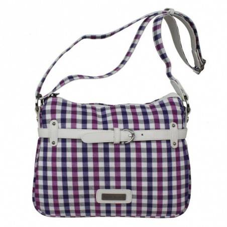 Sac bandoulière Patrick Blanc damier vichy sur fond blanc 511027 PATRICK BLANC - 5