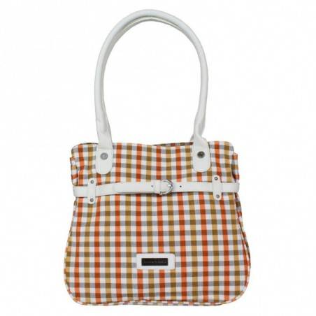 Sac cabas Patrick Blanc damier vichy sur fond blanc 511031  PATRICK BLANC - 1