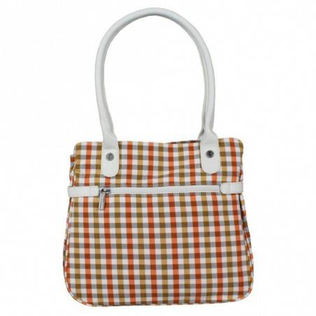 Sac cabas Patrick Blanc damier vichy sur fond blanc 511031  PATRICK BLANC - 2