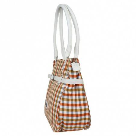 Sac cabas Patrick Blanc damier vichy sur fond blanc 511031  PATRICK BLANC - 3