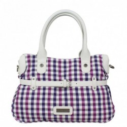 Sac à main Patrick Blanc damier vichy blanc / violet 511029 PATRICK BLANC - 1