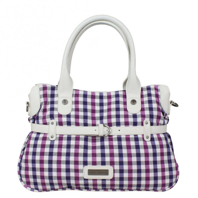 Sac femme de marque Patrick en vichy blanc et violet 511027 PATRICK BLANC - 1