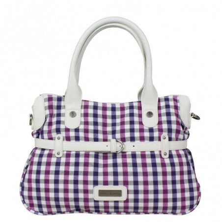 Sac à main Patrick Blanc damier vichy blanc / violet 511029 PATRICK BLANC - 1