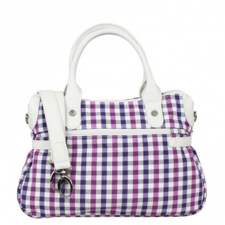 Sac à main Patrick Blanc damier vichy blanc / violet 511029 PATRICK BLANC - 2