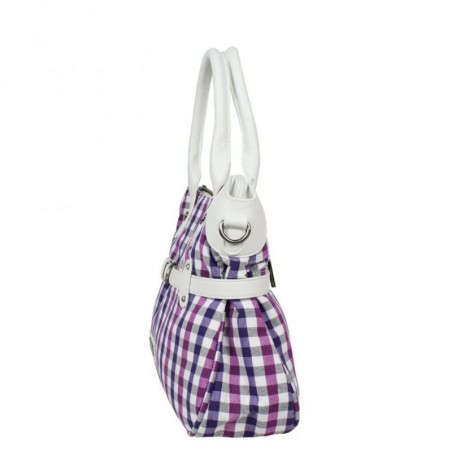 Sac à main Patrick Blanc damier vichy blanc / violet 511029 PATRICK BLANC - 3