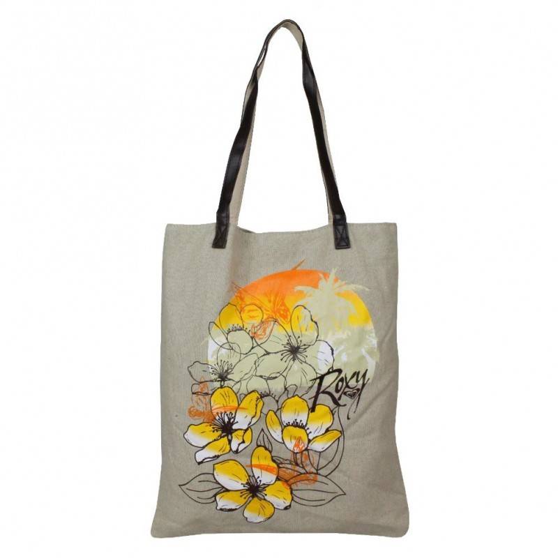 Sac tote bag toile motif Roxy barefeet QLWBA232 ROXY - 1 Sac tote bag toile motif Roxy barefeet QLWBA232 ROXY - 1
