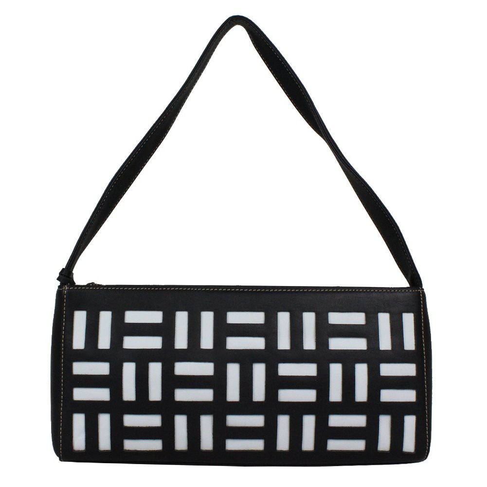 Sac épaule Texier cuir noir et blanc 10364  TEXIER - 1