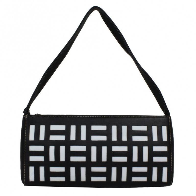 Sac épaule cuir Texier noir et blanc 10364  TEXIER - 1