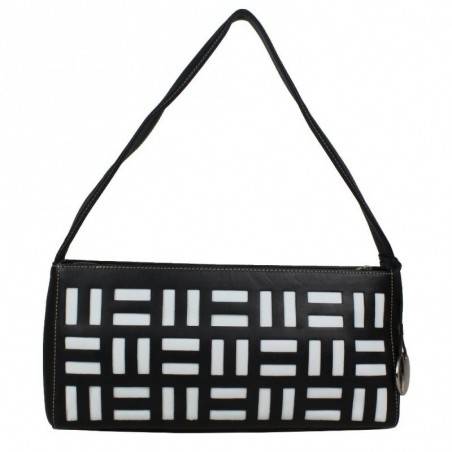 Sac épaule cuir Texier noir et blanc 10364  TEXIER - 4