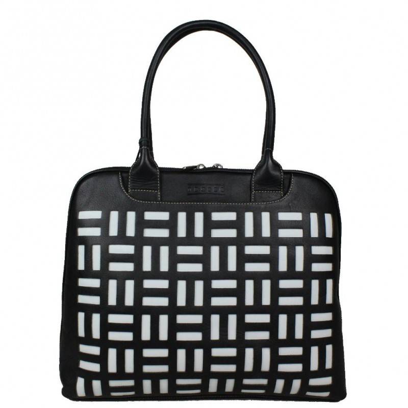 Grand sac épaule cuir arrondie Texier noir et blanc 10363 TEXIER - 1 Grand sac épaule cuir arrondie Texier noir et blanc 10363 TEXIER - 1