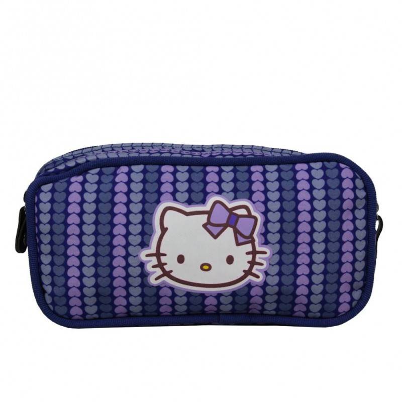 Grande trousse Hello Kitty motif coeurs 2 compartiments HELLO KITTY - 1 Grande trousse Hello Kitty motif coeurs 2 compartiments HELLO KITTY - 1