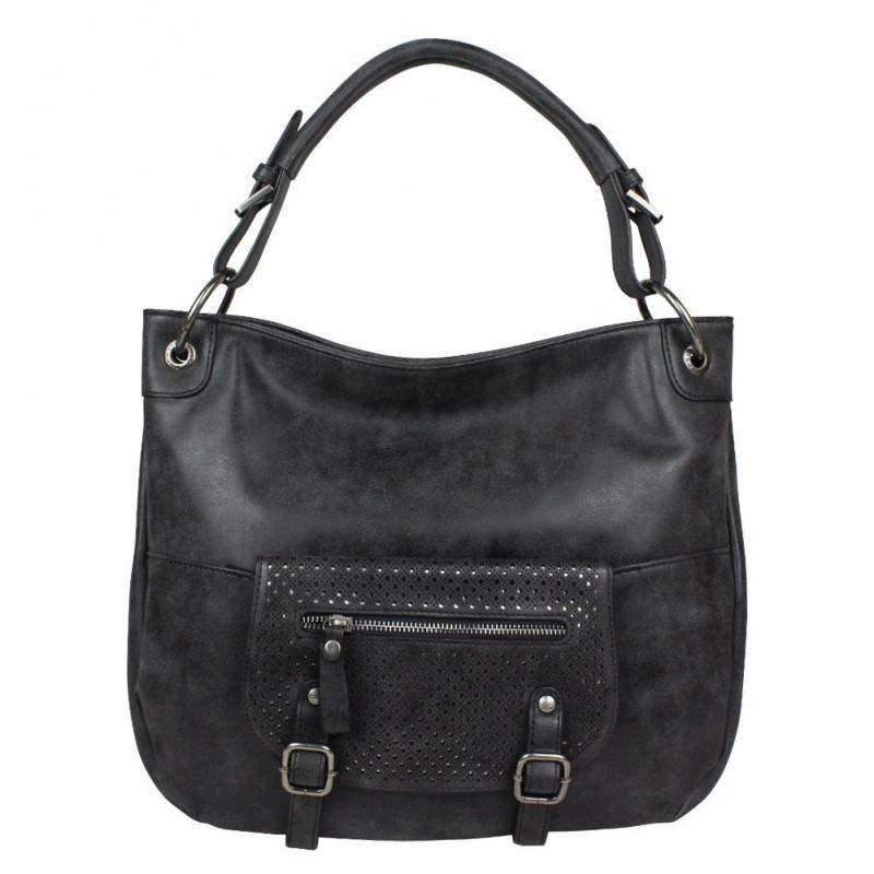 Sac épaule perforé effet cuir vieilli Fuchsia People F9639-4 FUCHSIA - 1 Sac épaule perforé effet cuir vieilli Fuchsia People F9639-4 FUCHSIA - 1