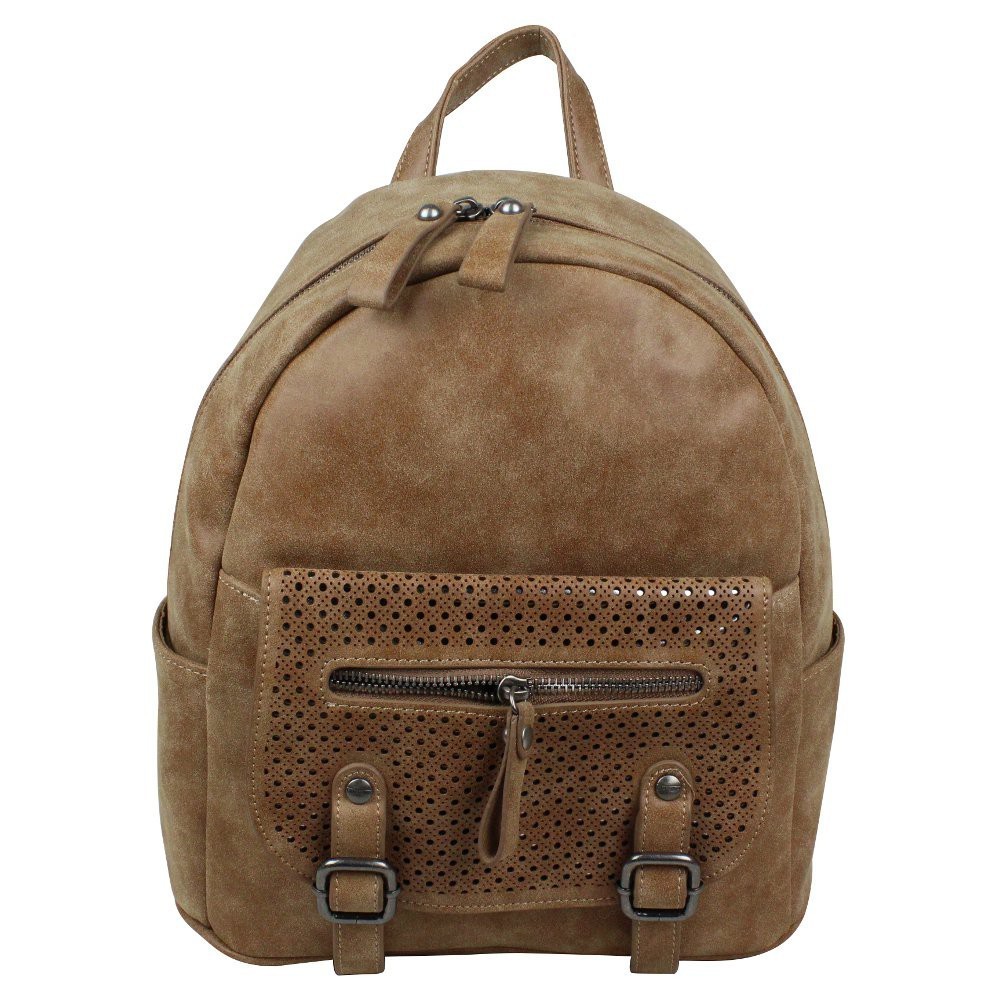 Sac au dos perfo imitation cuir vieilli Fuchsia People FUCHSIA - 13