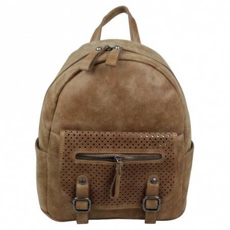 Sac au dos perfo imitation cuir vieilli Fuchsia People FUCHSIA - 13
